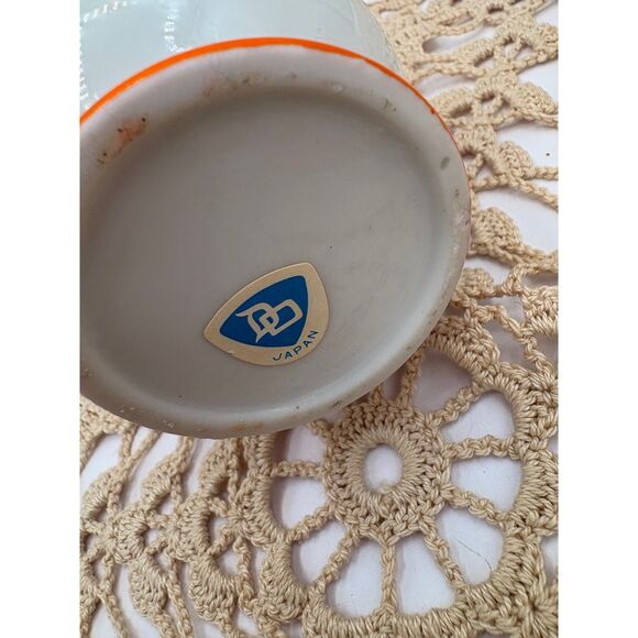 VTG 3 Piece Mini Oil Lamp Red Orange Stripe Retro 60s Look - Picture 4 of 4